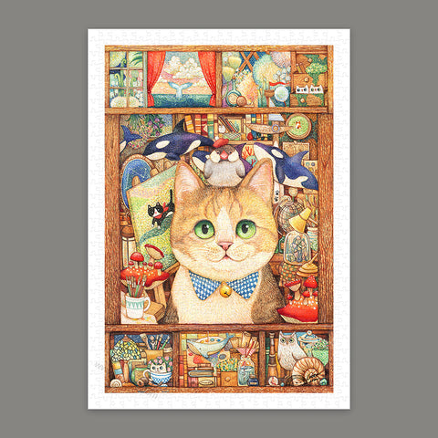 Pintoo H2966 Cat Art Studio by Cotton Lion - 600 Piece Jigsaw Puzzle