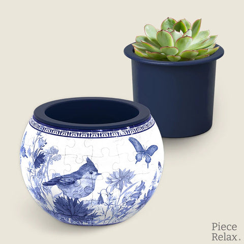 Pintoo K1115 Oriental Birds and Flowers - Flower Pot Jigsaw Puzzle