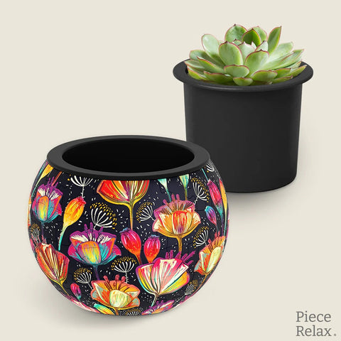 Pintoo K1118 Colorful Poppies - Flower Pot Jigsaw Puzzle