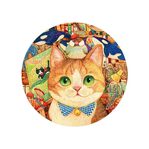 Pintoo PA1002 Java Sparrow & Cat - Puzzle Mirror Jigsaw Puzzle by Cotton Lion