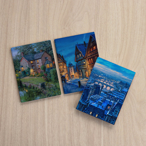Pintoo YB1008 Snowy Rothenburg Winter Night by Evgeny Lushpin - A6 Book Cover