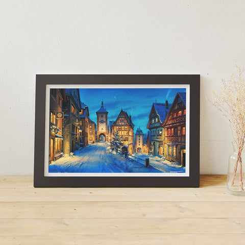 Snowy Rothenburg Winter Night - 1000 Piece Jigsaw Puzzle