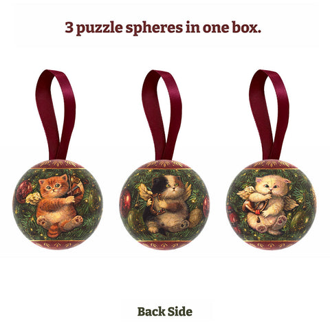 Pintoo A3956 Kitty Angels - Three 3-inch Puzzle Ornaments by Phoenix Chan