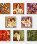 Pintoo D1599 The Precious Stones - 8 x 16pcs Jigsaw Puzzle Magnets by Alphonse Mucha