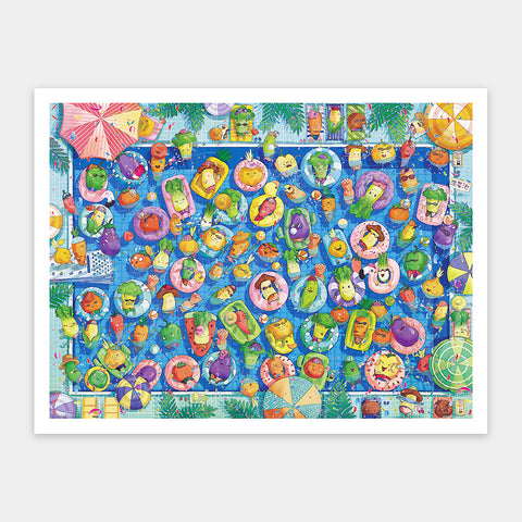 Pintoo H2849 Colorful Summer Pool - 1200 Piece Jigsaw Puzzle by CAT & CHAN Art Studio