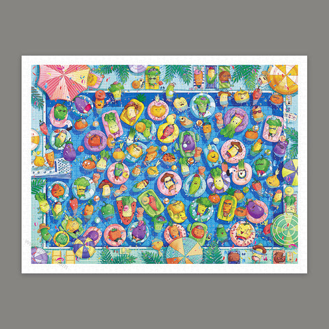 Pintoo H2849 Colorful Summer Pool - 1200 Piece Jigsaw Puzzle by CAT & CHAN Art Studio