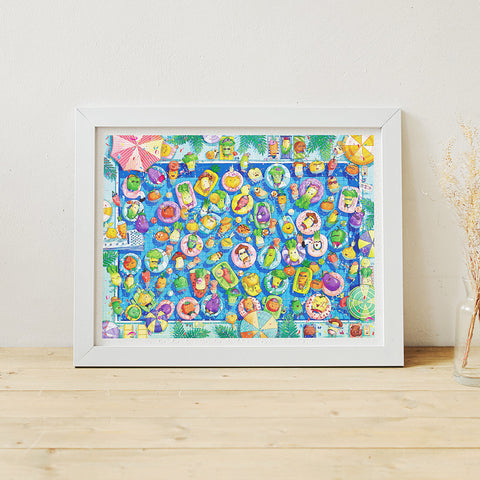 Pintoo H2849 Colorful Summer Pool - 1200 Piece Jigsaw Puzzle by CAT & CHAN Art Studio