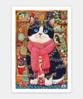 Pintoo H3390 Cat's Christmas Collection Cabinet by Cotton Lion - 600 Piece Jigsaw Puzzle