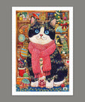 Pintoo H3390 Cat's Christmas Collection Cabinet by Cotton Lion - 600 Piece Jigsaw Puzzle