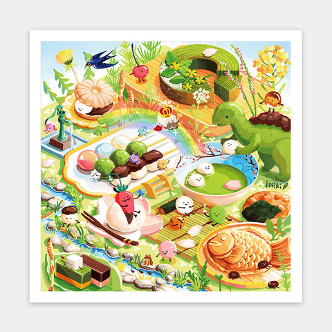 Pintoo H3628 Warm Flower Viewing - 900 Piece Jigsaw Puzzle by Issiki Toaki