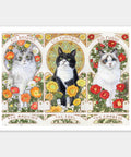 Pintoo H3713 Three Pictures of Cats in the Alphonse Mucha Style - 1200 Piece Jigsaw Puzzle by Giaciu