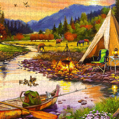 Pintoo U1041 Golden Haven Camp - 1008 Piece Jigsaw Puzzle by The Macneil Studio